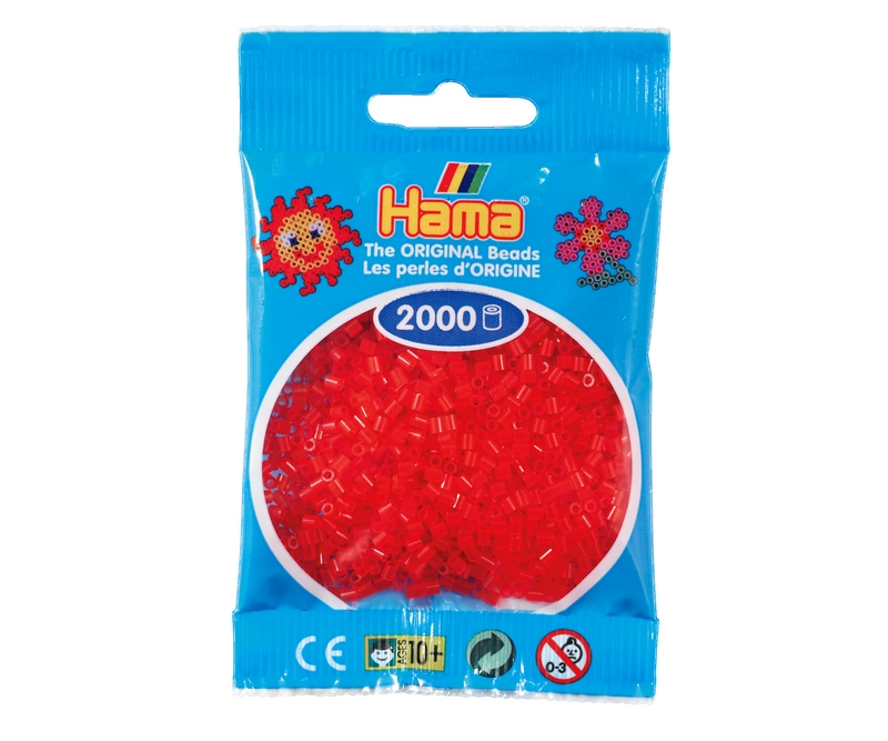 Mini perler 2,5mm -  transparent rød  (nr 501-13)