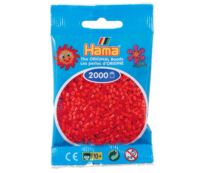 Mini perler 2,5mm -  rød  (nr 501-05)