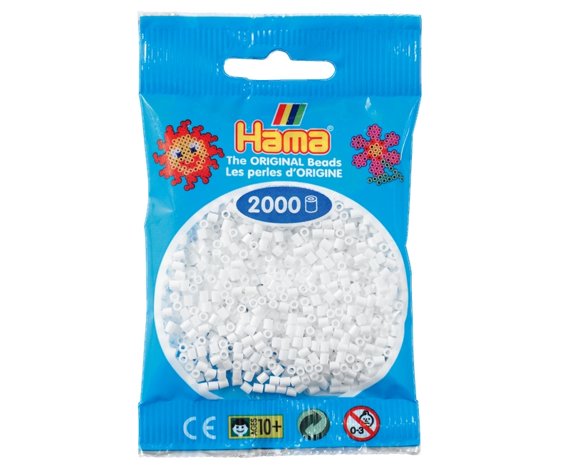 Mini perler 2,5mm -  hvid  (nr 501-01)