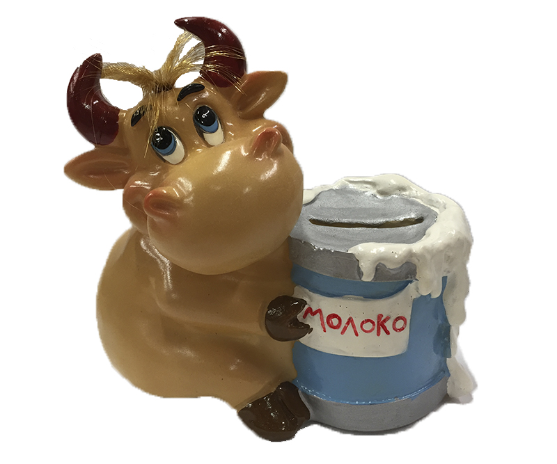 Sparebøsse - Ko med sin mælk