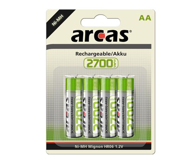 Arcas LR06/AA 2700 mAh genopladelige batterier