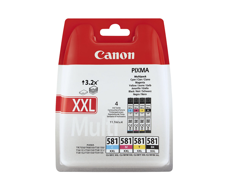 Canon CLI 581XXL /BK Multi Pack Sort Gul Cyan Magenta