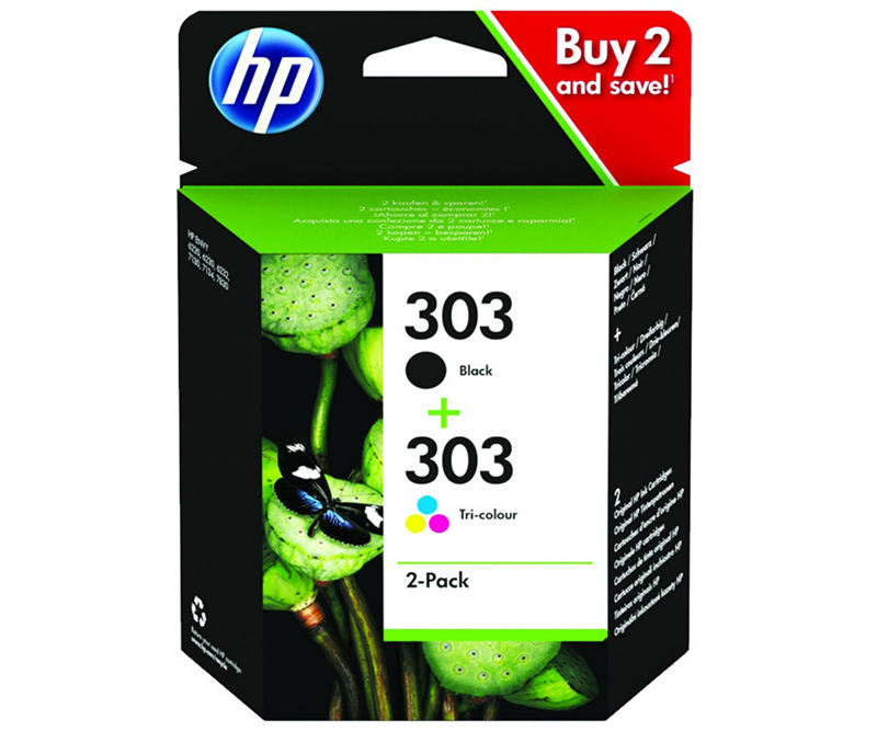 HP 303 Inkjet - Sort / Tri-Color Combo Pack - 200 / 165 Sider