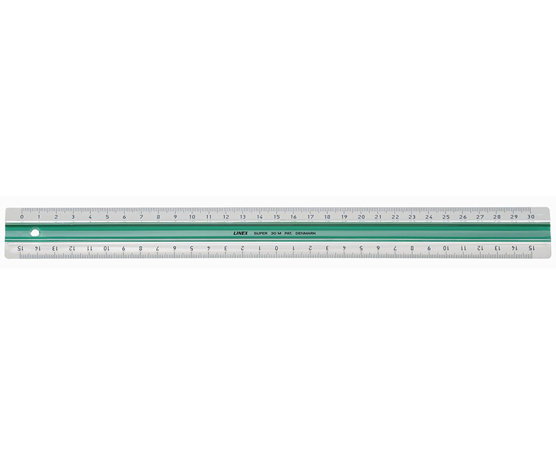 Linex Lineal m/gummiskinne 30cm