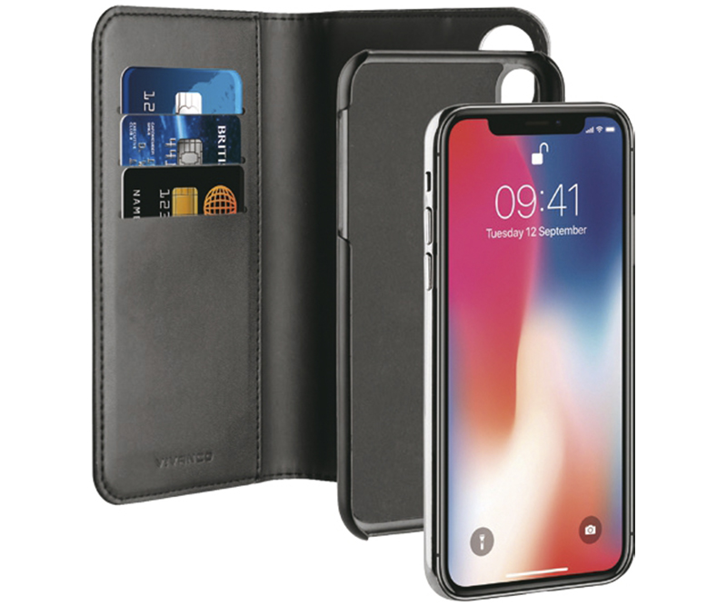 Vivanco 2 i 1 Wallet Case iPhone XR - Sort