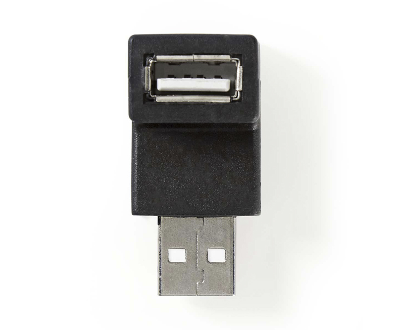 Nedis USB 2.0-adapter, 90° vinklet - Sort