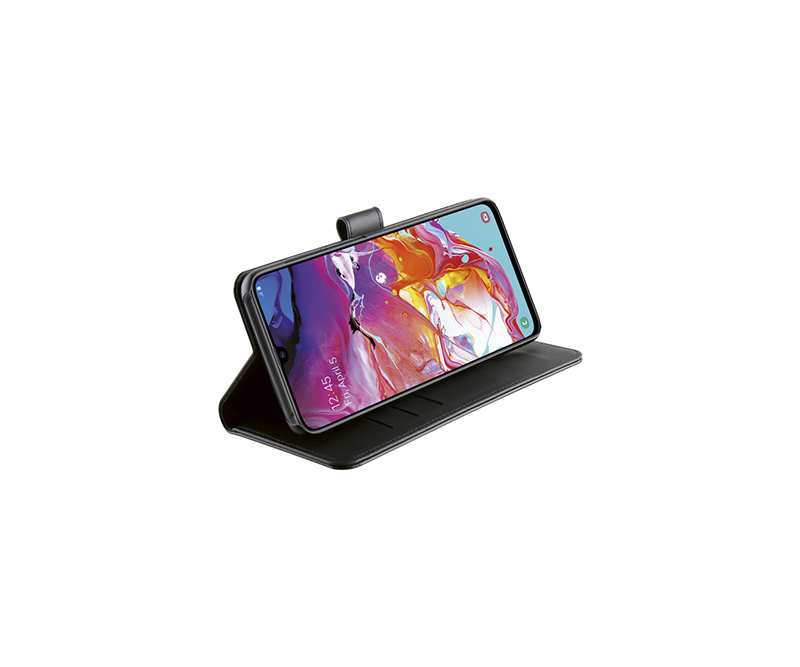 Vivanco Samsung Galaxy A70 Bogcover inkl. Kreditkort og stående funktion - Sort