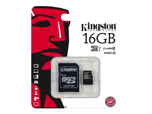 Kingston microSDHC 16GB UHS-I U10 r/w 45/10MB/s