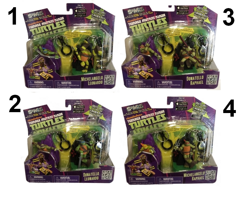 Nickelodeon teenage mutant ninja turtles swappz Keychain figurer - 2 pack