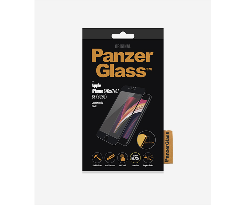 PanzerGlass Apple iPhone 6/6s/7/8/ SE (2020) - Sort Cover Venlig