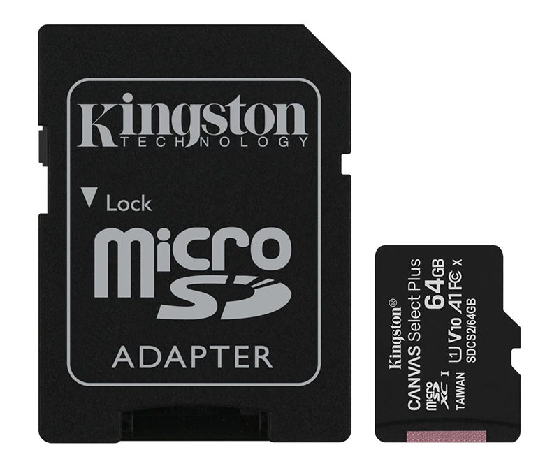 Kingston Canvas Select Plus microSDXC 64GB A1 / Video Class V10 / UHS Class 1 / Class10