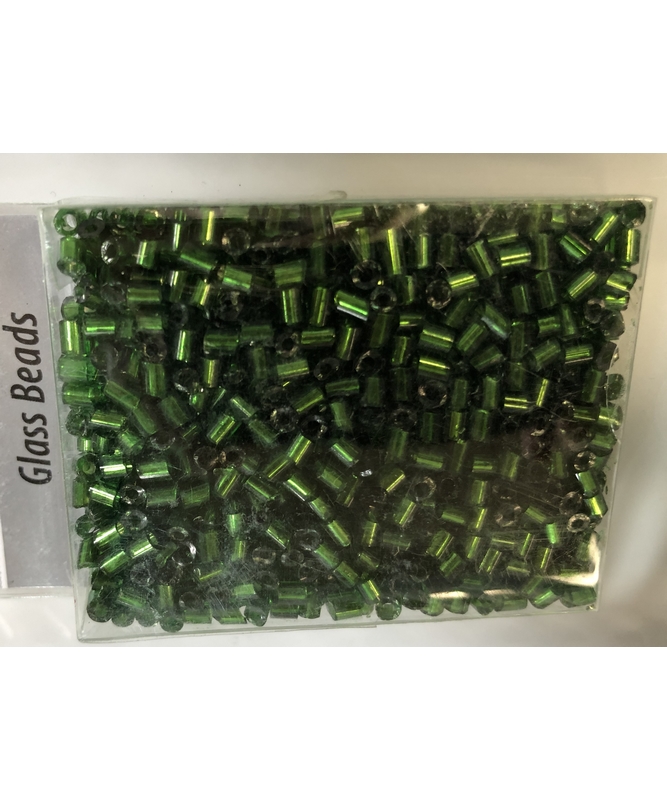 Rocaiperler str. 8/0, hulstr. 0,6-1,0 - 25g -  metallic grass green