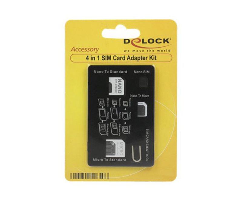 DeLock SIM-card adaptor (4in1) with PIN