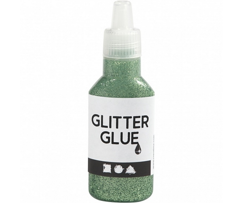 Glitter lim fra Creotime - 25 ml - Grøn