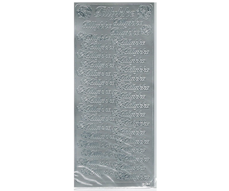 Stickers Peel Off.,TILLYKKE  i sølv - 2 ark