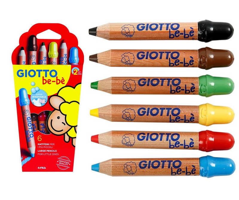 GIOTTO be-bè JUMBO farveblyant - 6 stk. + 1 blyantspidser