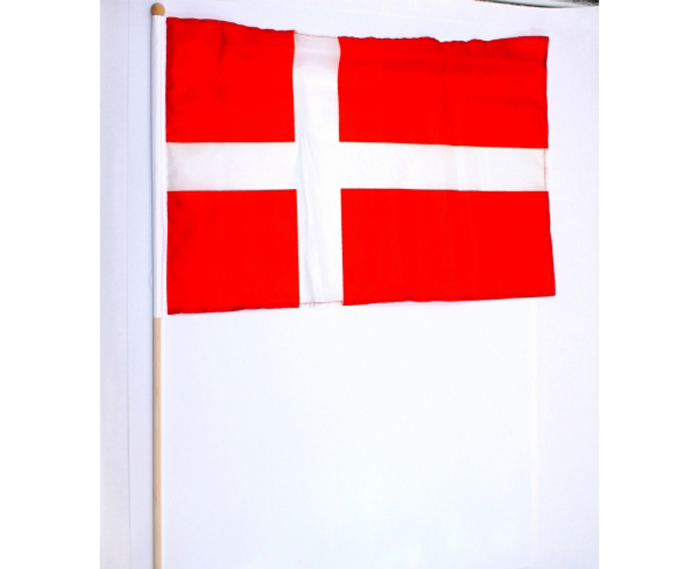 Flag på træpind - stofflag - 30x42cm