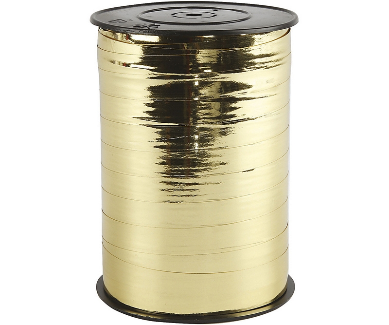 Gavebånd, B: 10 mm, 250m - Metal Guld