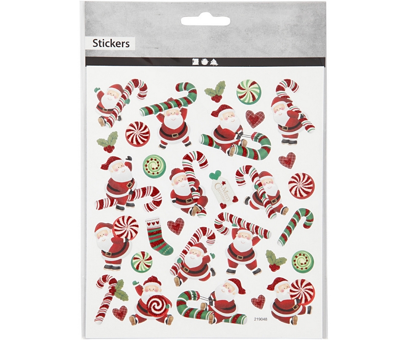 Stickers,Julemand Og Sukkerstok, 15x16,5 cm, 1 Ark