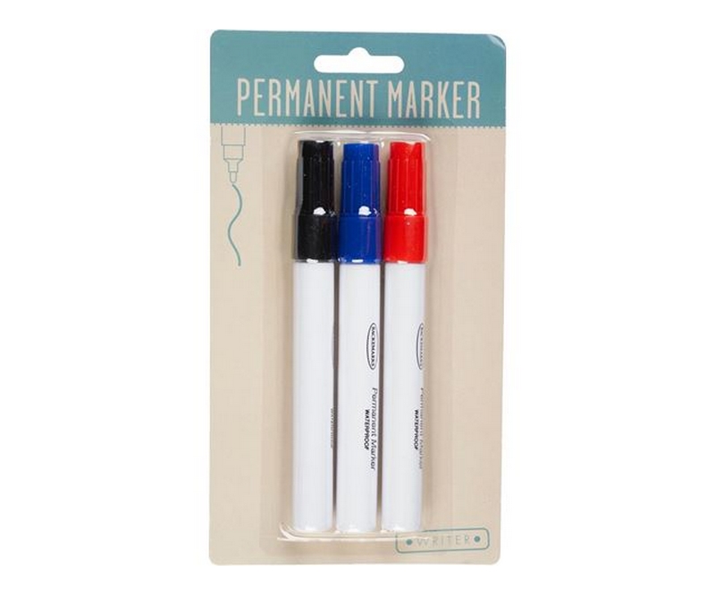 Permanent marker, 1-3mm, 3 pak