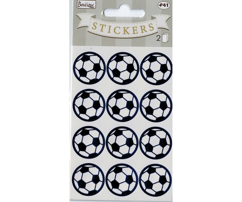 stickers - Fodbold - blå metal -2 ark (25212)