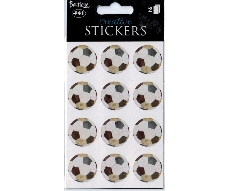stickers - Fodbold - hvid/sort -2 ark (23456)