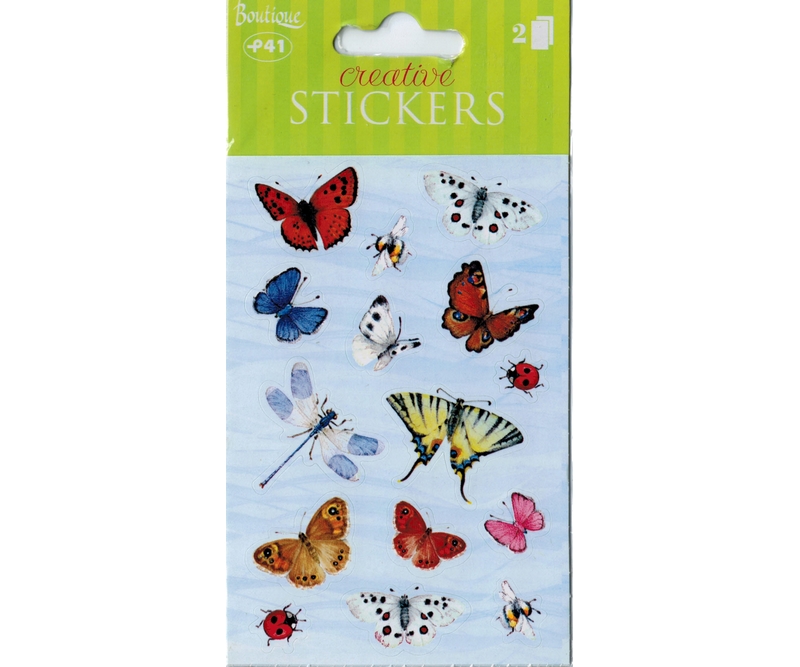stickers - Sommerfugle -2 ark (96432)