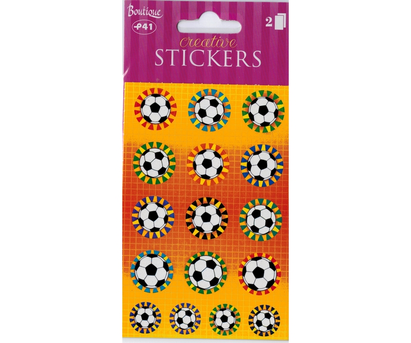 stickers - Fodbold - hvid/sort -2 ark (22867)