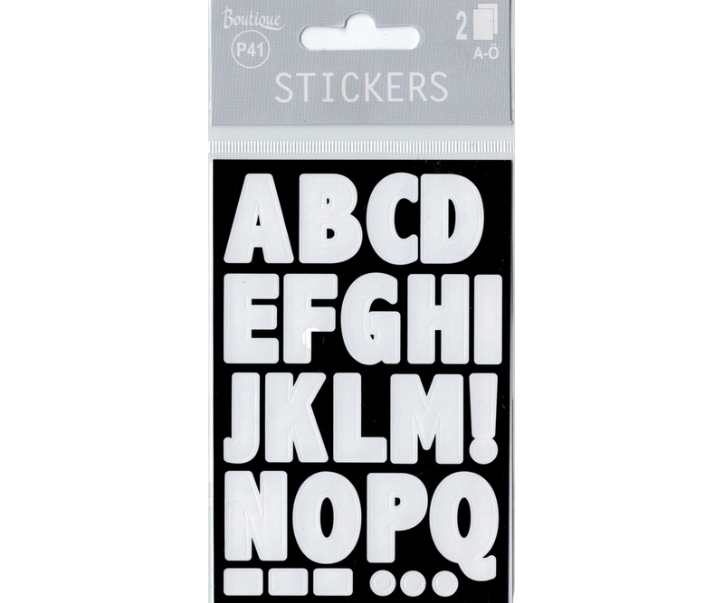 stickers - Hvide Bogstaver -2 ark (24872)