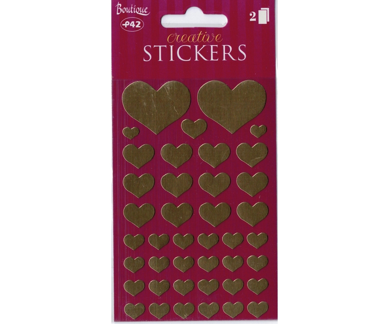 stickers - Guldhjerter- 2 ark (94414)