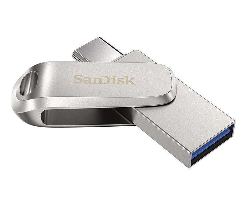 SanDisk Ultra Dual Drive Luxe 32GB USB 3.1 Gen 1 / USB-C - Sølv