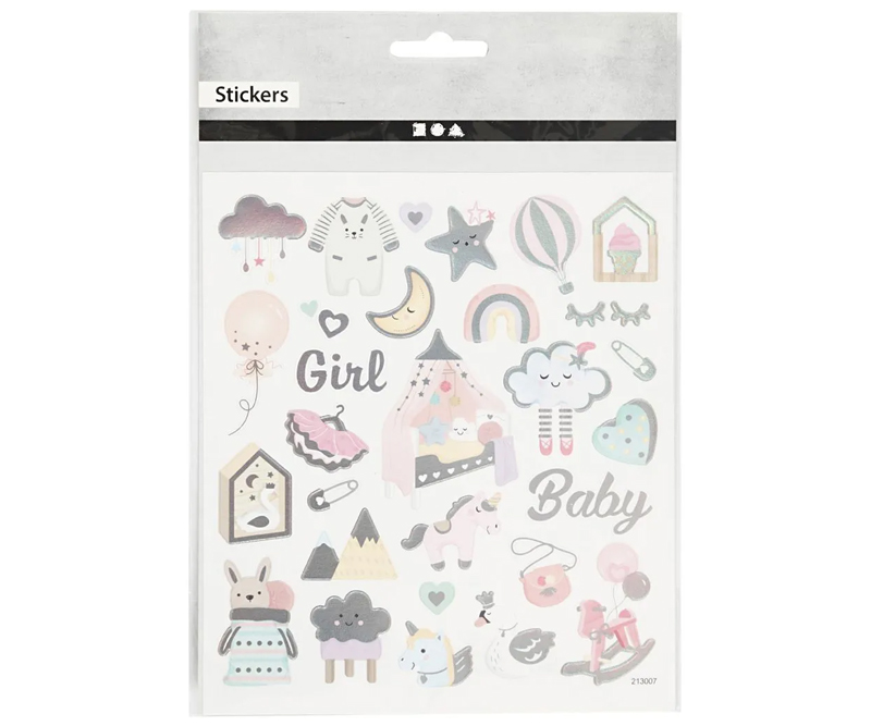 Stickers - Baby girl - 1 ark (28884)