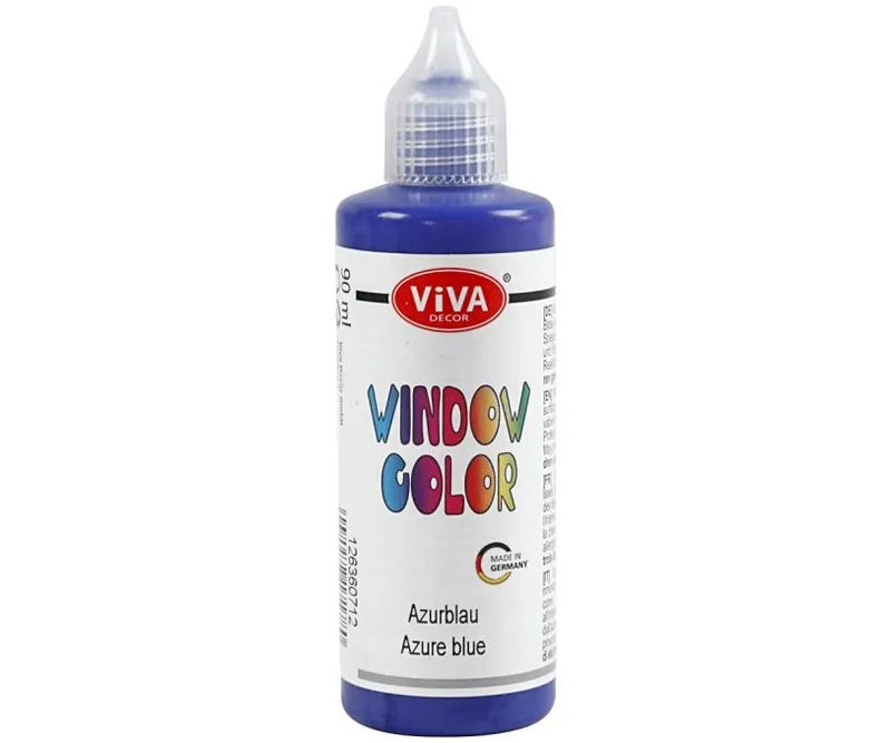 Viva Decor vinduesmaling - Blå (Azure blue) - 90 ml