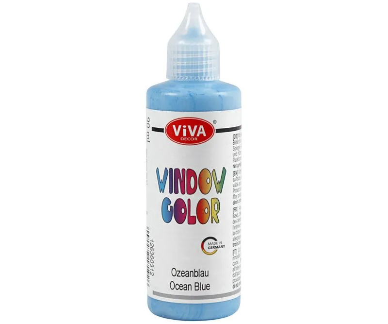 Viva Decor vinduesmaling - Lyseblå (Ocean blue) - 90 ml