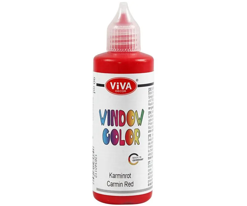 Viva Decor vinduesmaling - Karminrød (Carmin Red) - 90 ml