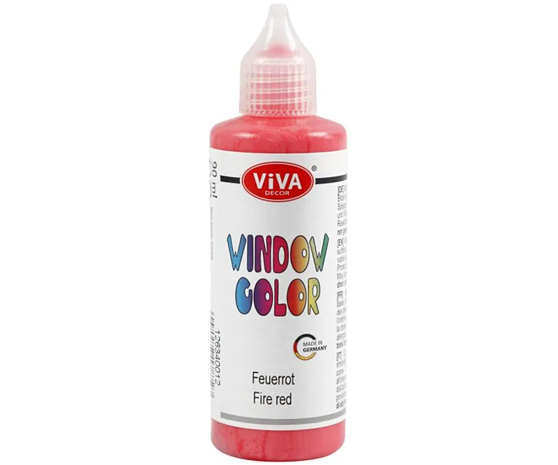 Viva Decor vinduesmaling - Rød (Fire Red) - 90 ml