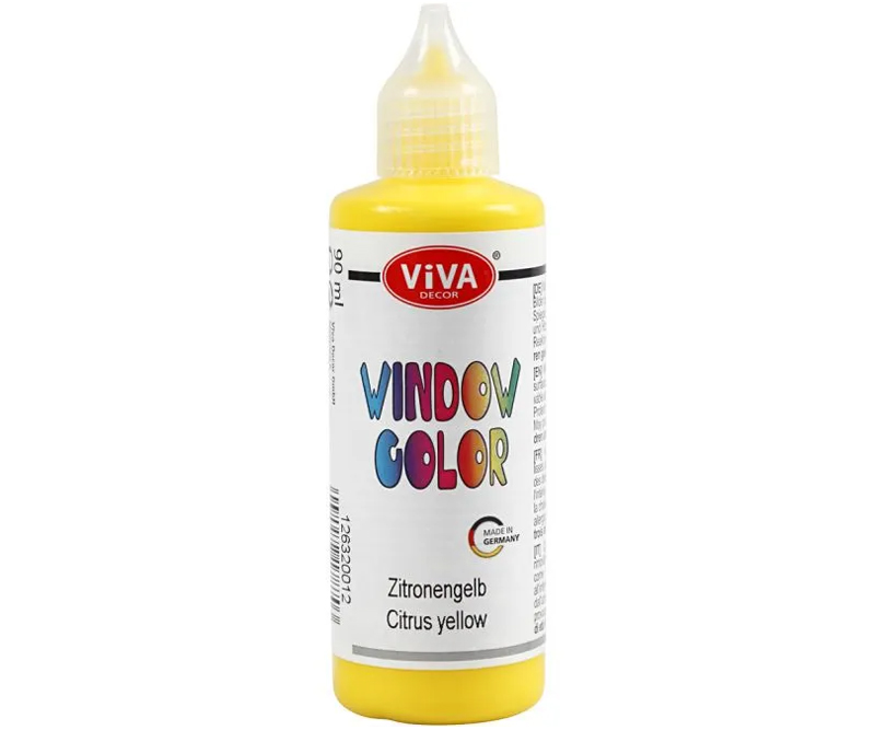 Viva Decor vinduesmaling - Gul (Citrus yellow) - 90 ml