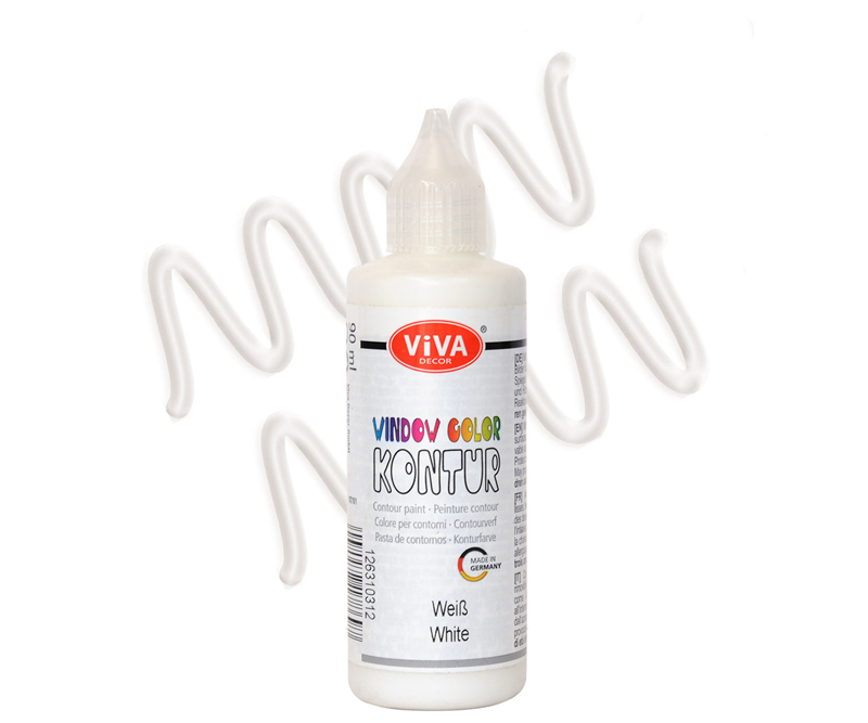 Viva Decor vinduesmaling Kontur - Hvid (White) - 90 ml