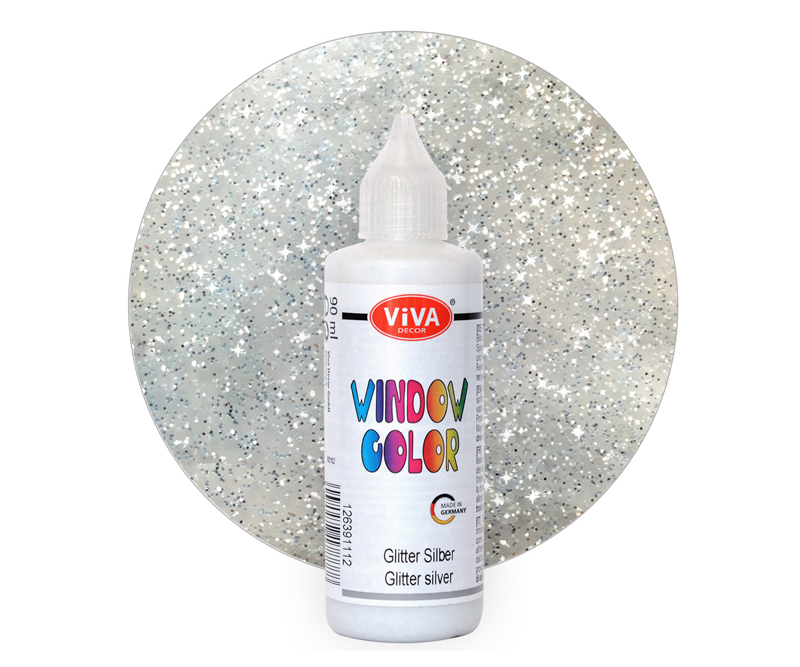 Viva Decor vinduesmaling - Sølvglitter (Silver glitter) - 90 ml