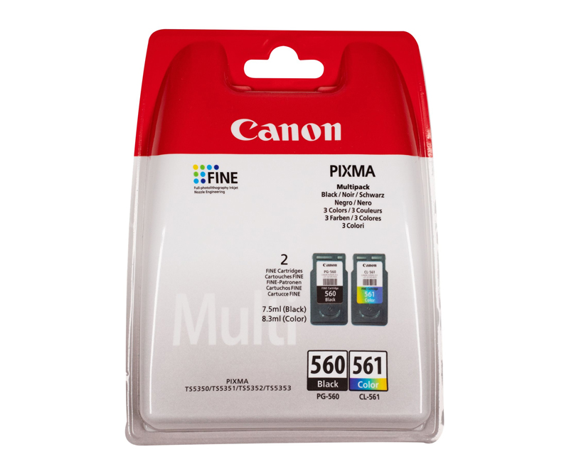 Canon PG 560 / CL-561 Multipack Sort Cyan Magenta Gul