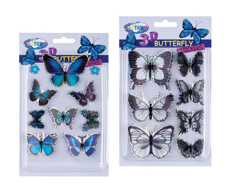 3D Dekorations stickers - sommerfugle (80759)