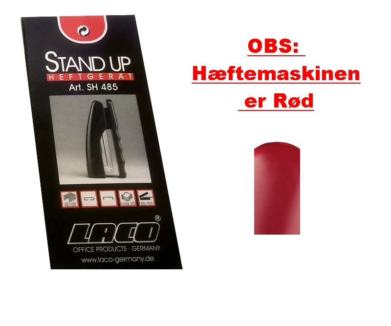 Laco SH 485, STAND UP hæftemaskine  i Rød/Lyse grå