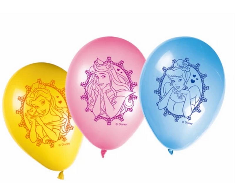 Balloner, med disney prinsesser, diam. 28 cm., 8 stk.