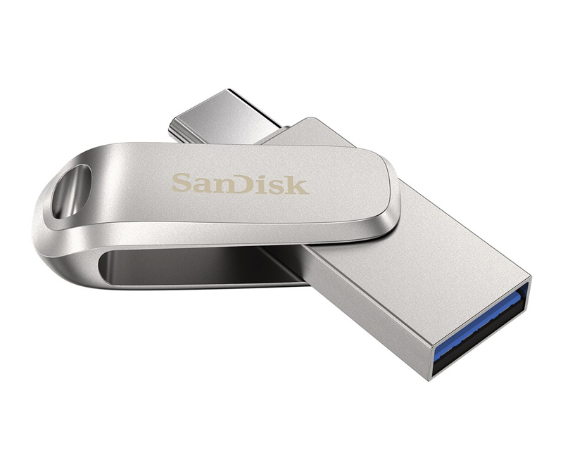 SanDisk Ultra Dual Drive Luxe 128GB USB 3.1 Gen 1 / USB-C Sølv