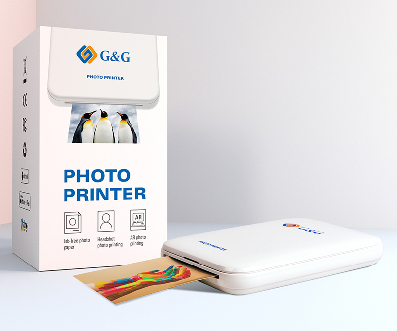 G&G fotoprinter i lommeformat - hvid