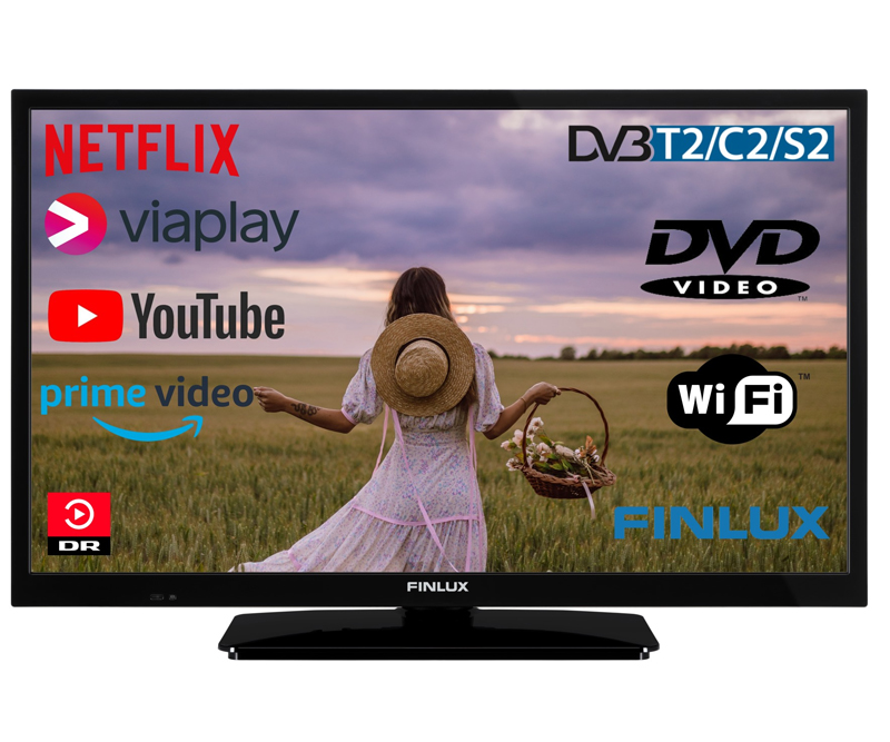 Finlux 24FHDME5161 24" TV med 12 volt og DVD