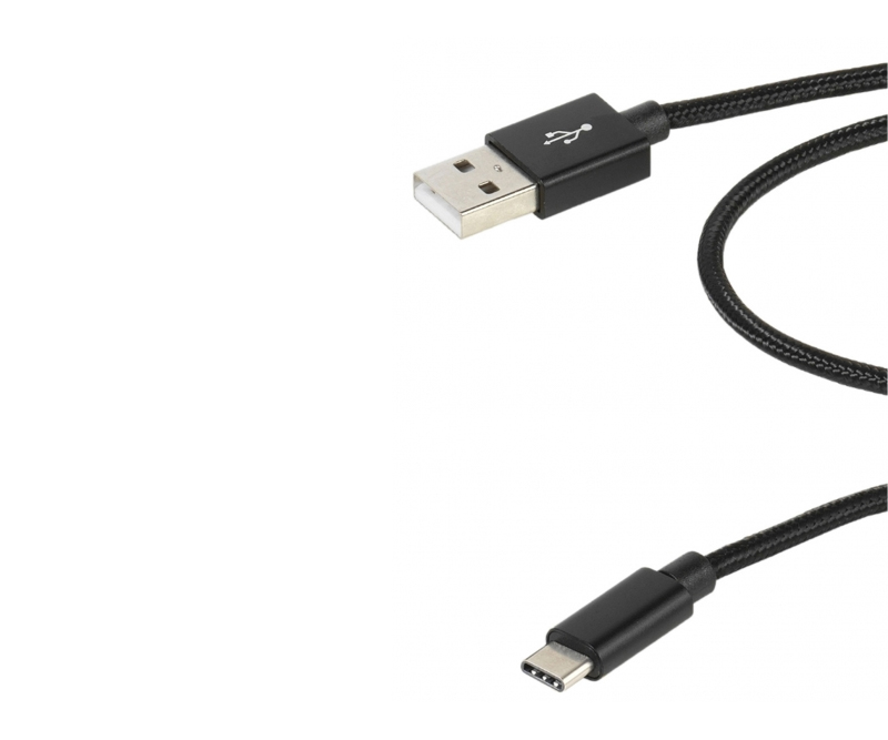 Vivanco - Longlife USB-C/-A 2.0 kabel 2.5m Sort