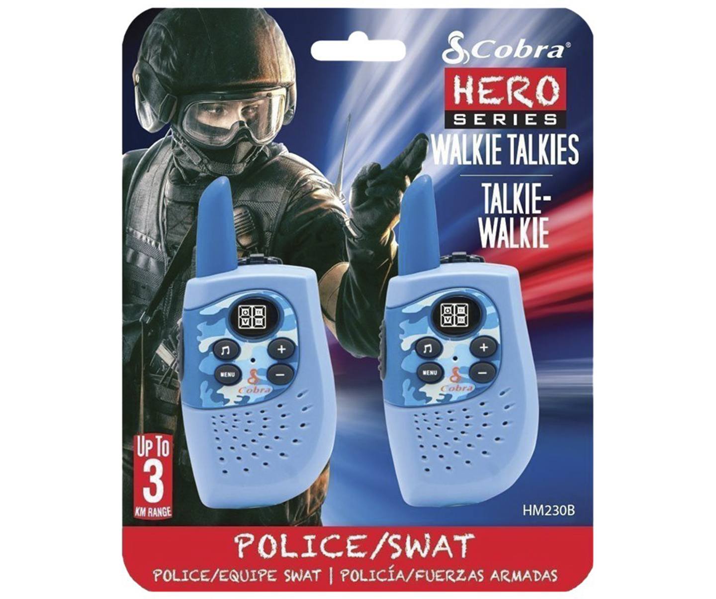 Cobra Hero Series Police HM230B Tovejs radio 8 kanaler 3km taleområde