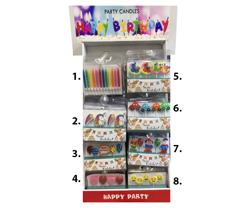 Party lys - Happy birthday - vælg mellem 8 forskellige pakker