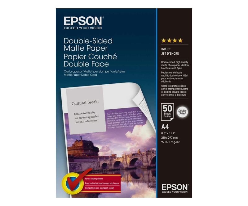 Epson Double-Sided A4 Matte Paper 178 g/m² - 50 ark